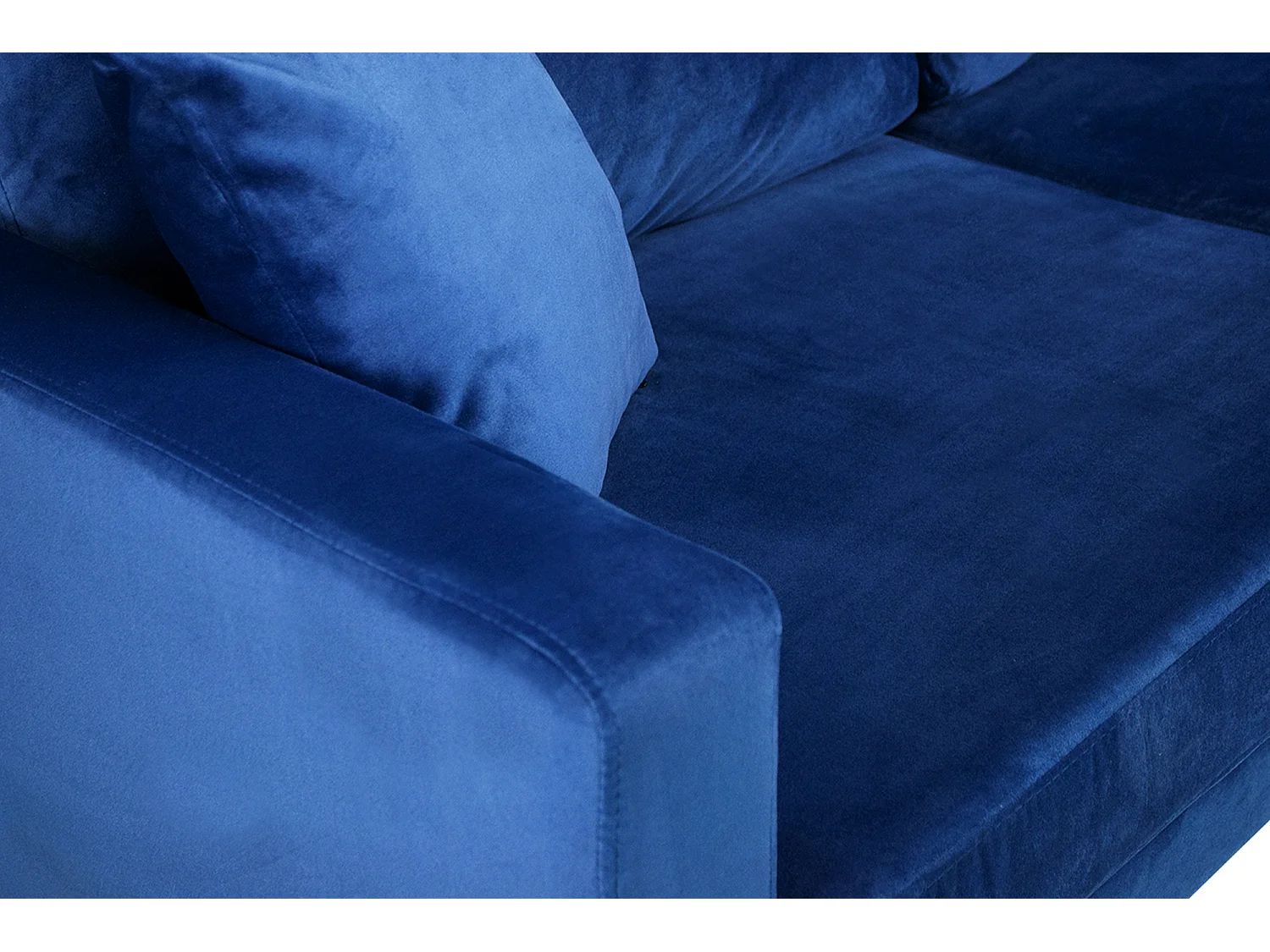 Divano 3 posti in velluto blu piedi in metallo mod. Chloe