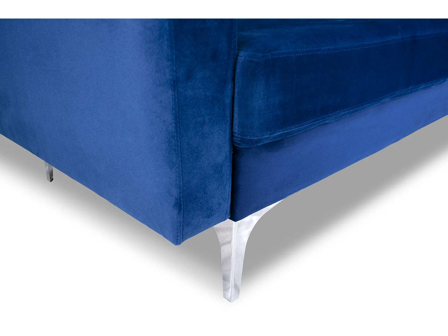 Divano 3 posti in velluto blu piedi in metallo mod. Chloe