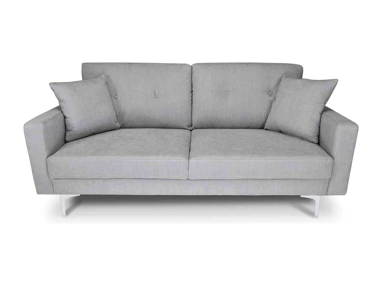 Divano 3 posti in tessuto vellutato grigio piedi in metallo mod. Chloe