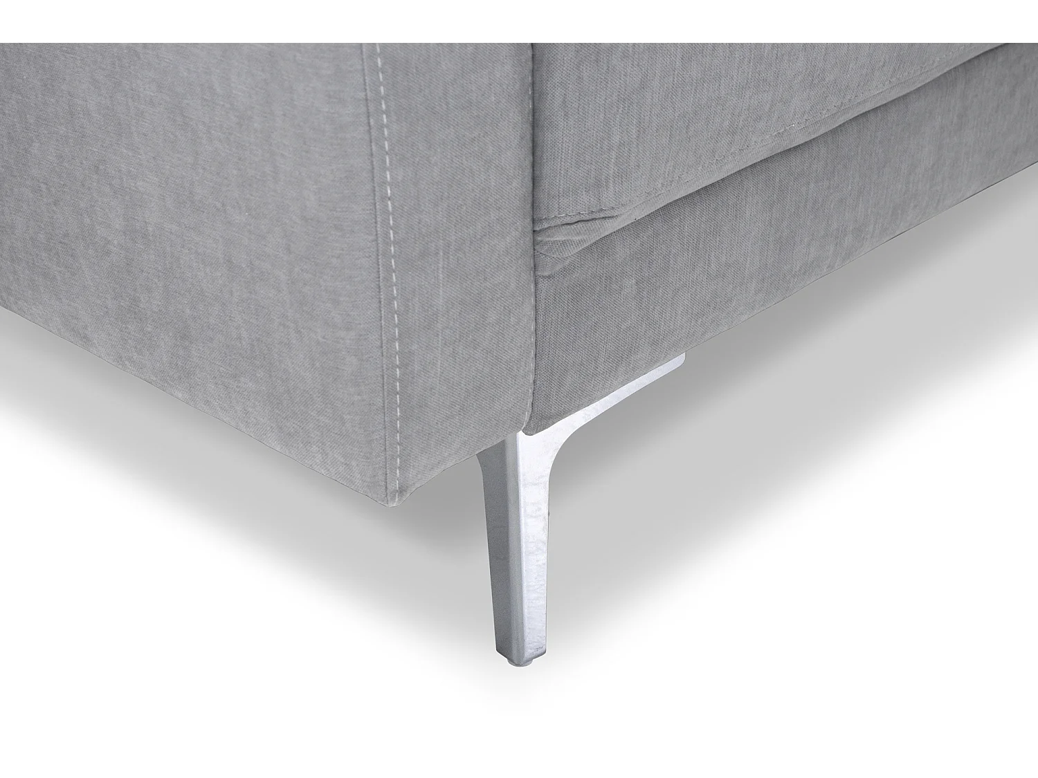 Divano 3 posti in tessuto vellutato grigio piedi in metallo mod. Chloe