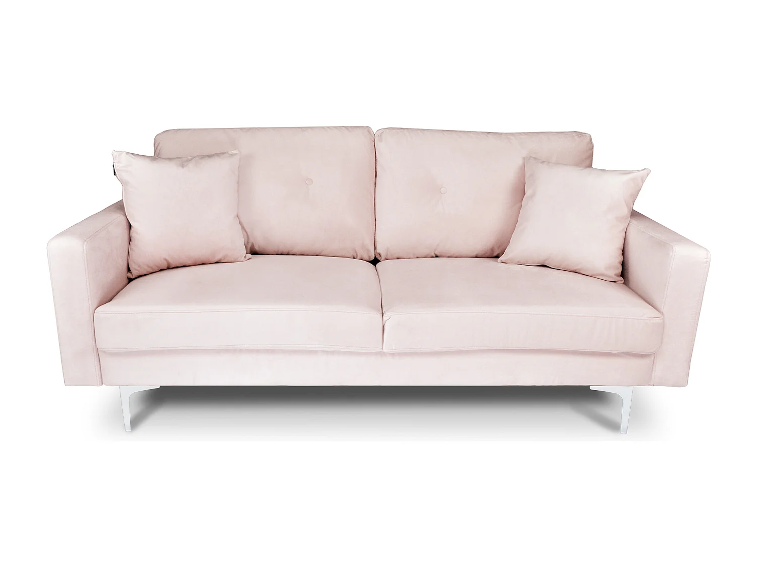 Divano 3 posti in velluto rosa piedi in metallo mod. Chloe