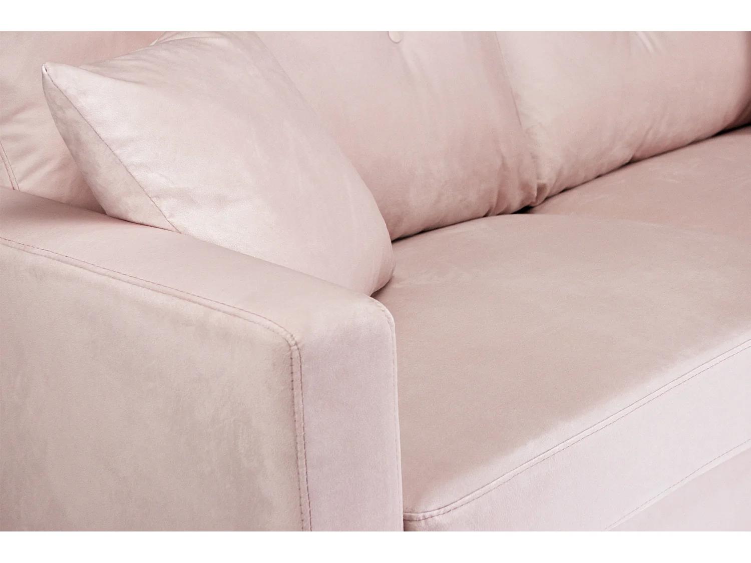 Divano 3 posti in velluto rosa piedi in metallo mod. Chloe