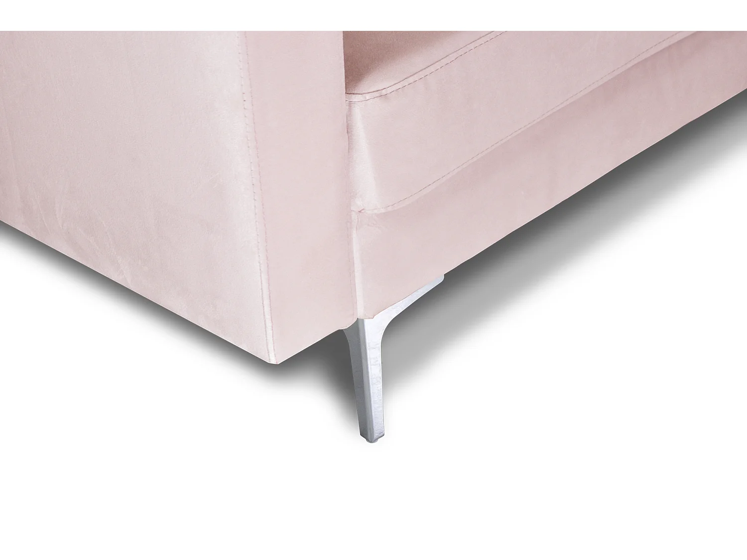 Divano 3 posti in velluto rosa piedi in metallo mod. Chloe