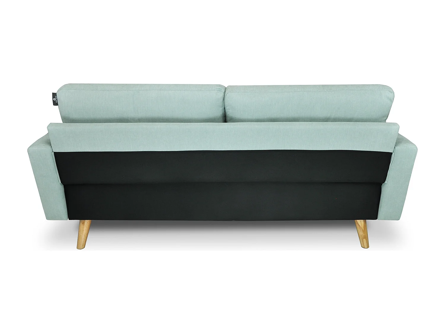 Divano 3 posti in tessuto vellutato verde Tiffany piedi in legno mod. Chloe