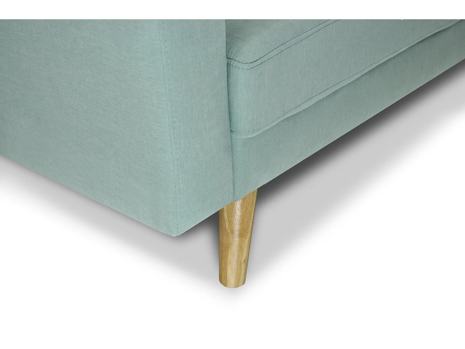 Divano 3 posti in tessuto vellutato verde Tiffany piedi in legno mod. Chloe