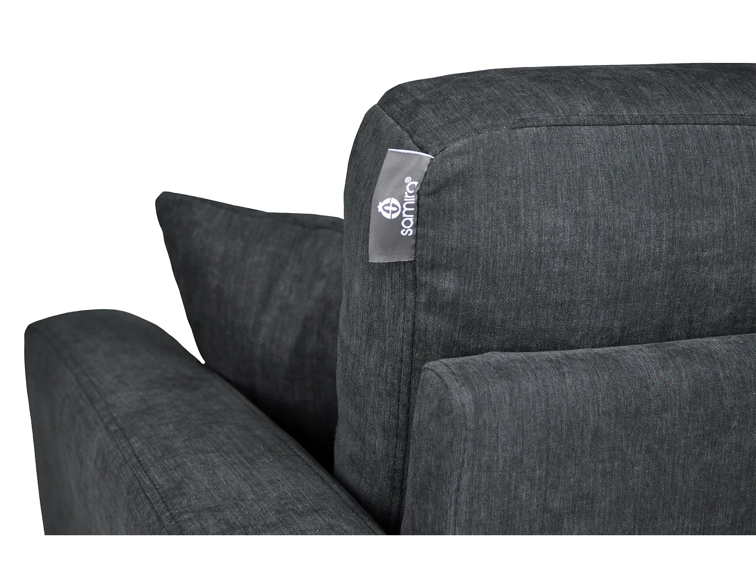 Divano 3 posti in tessuto vellutato nero piedi in metallo mod. Chloe