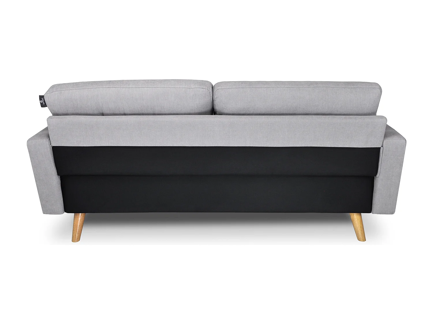 Divano 3 posti in tessuto vellutato grigio piedi in legno mod. Chloe