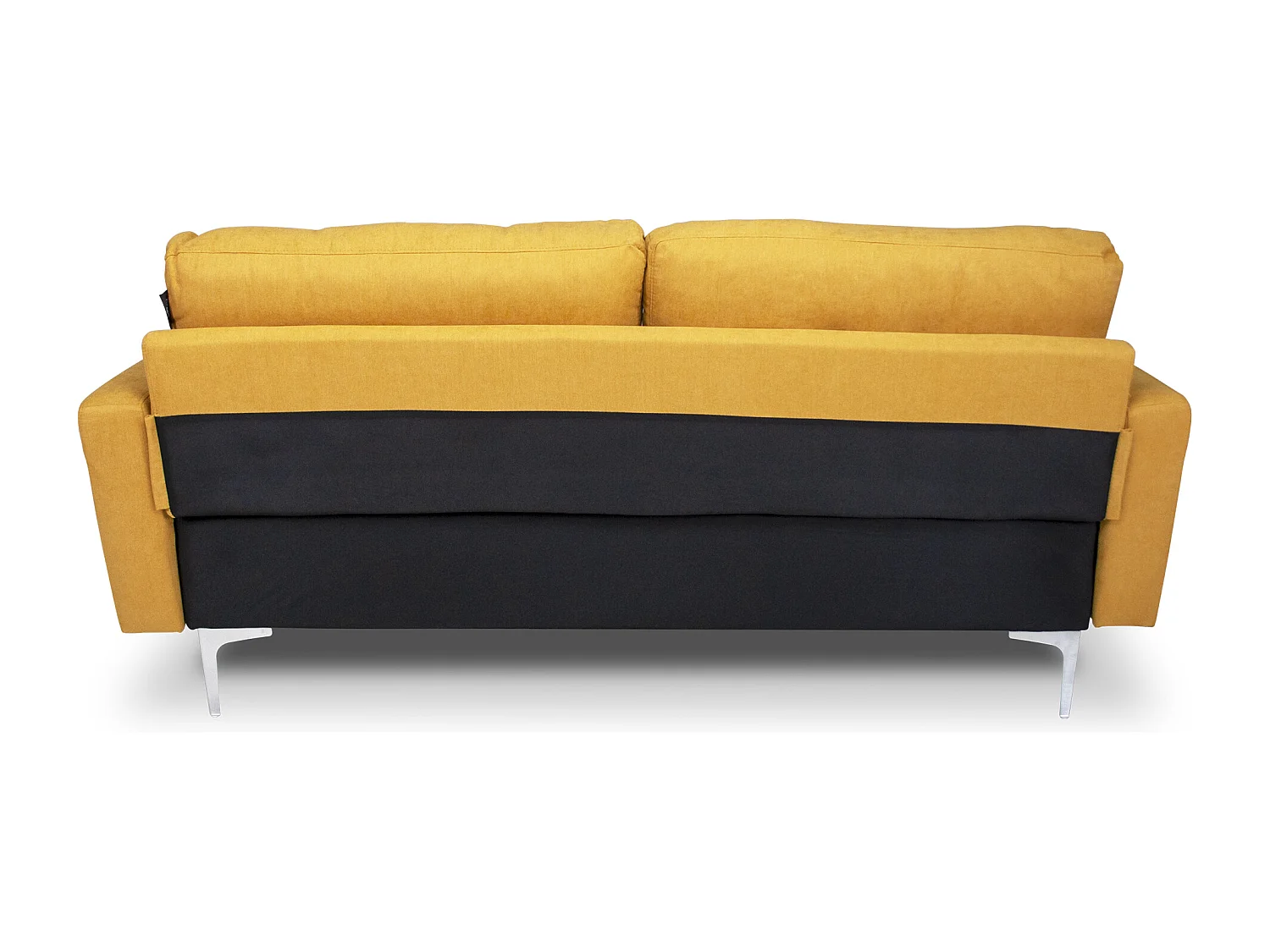 Divano 3 posti in tessuto vellutato giallo piedi in metallo mod. Chloe