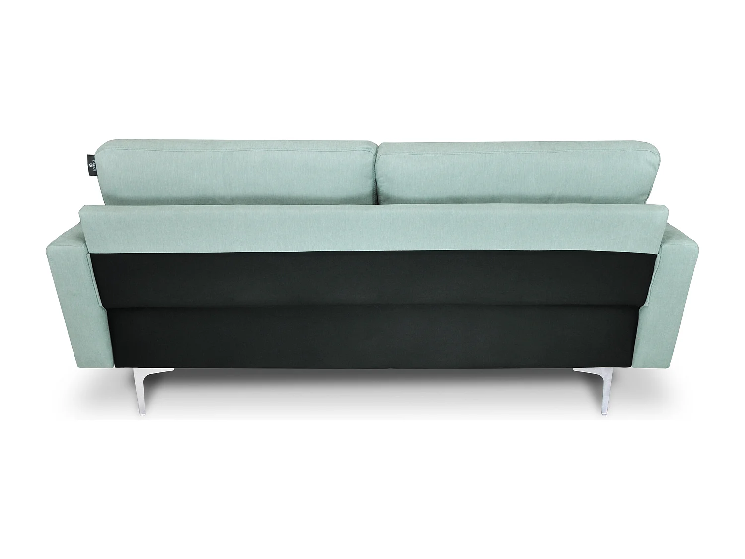 Divano 3 posti in tessuto vellutato verde Tiffany piedi in metallo mod. Chloe