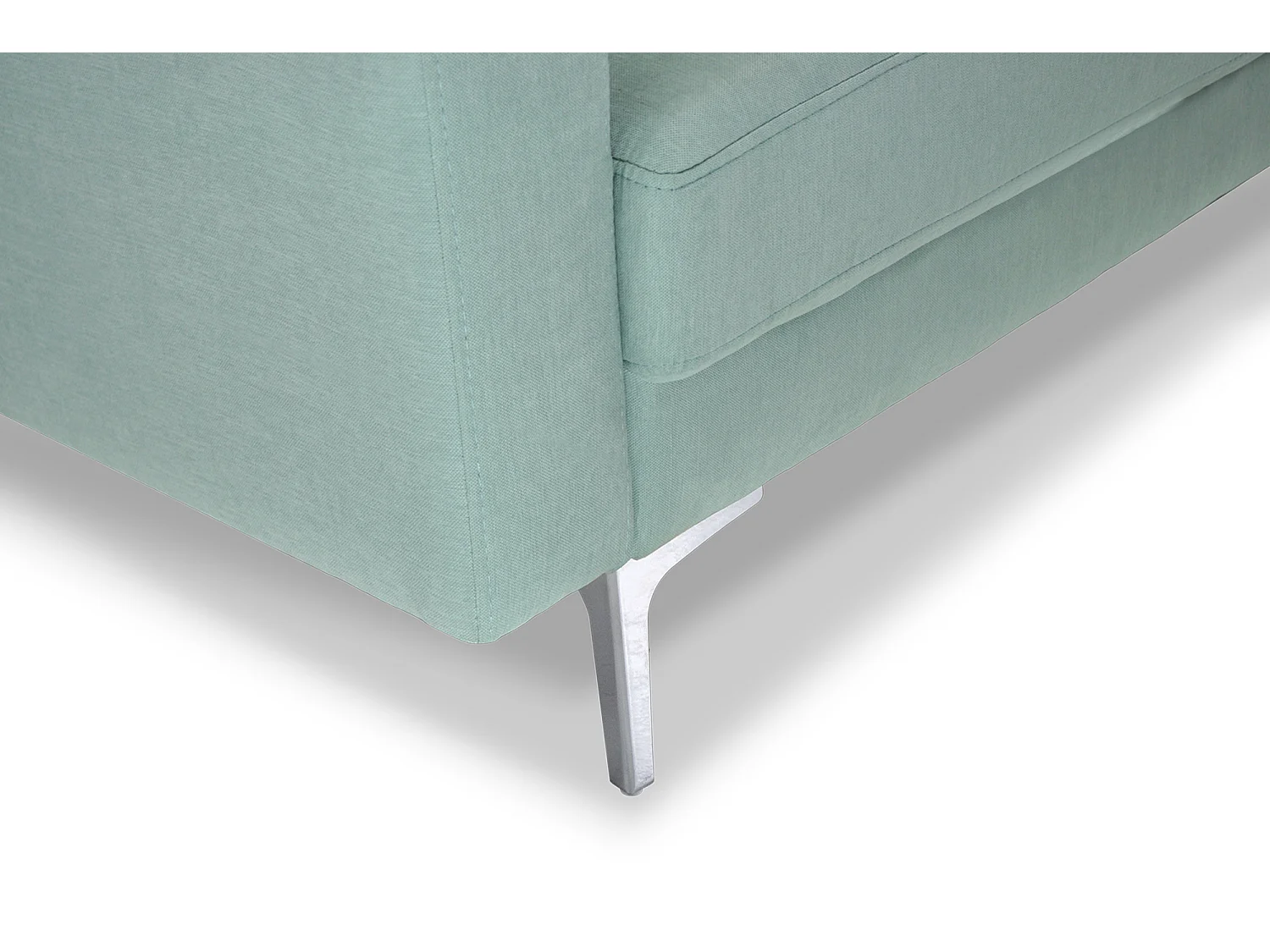 Divano 3 posti in tessuto vellutato verde Tiffany piedi in metallo mod. Chloe