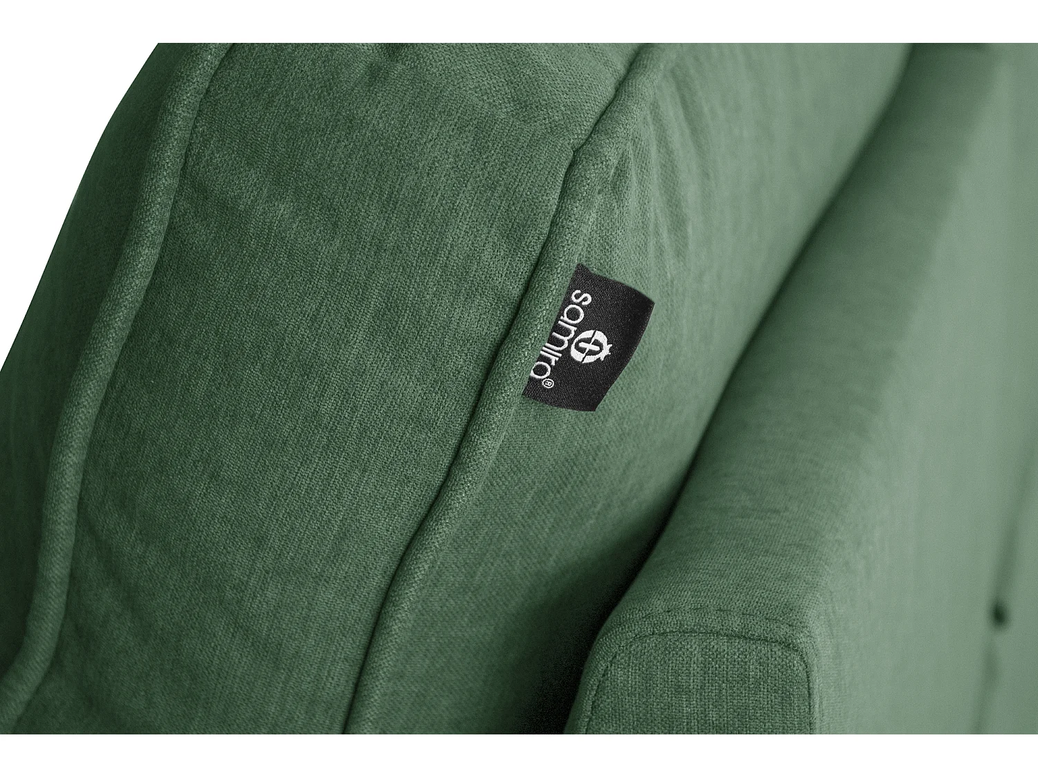 Divano letto angolare con contenitore, divano con chaise longue verde abete mod. Kennedy