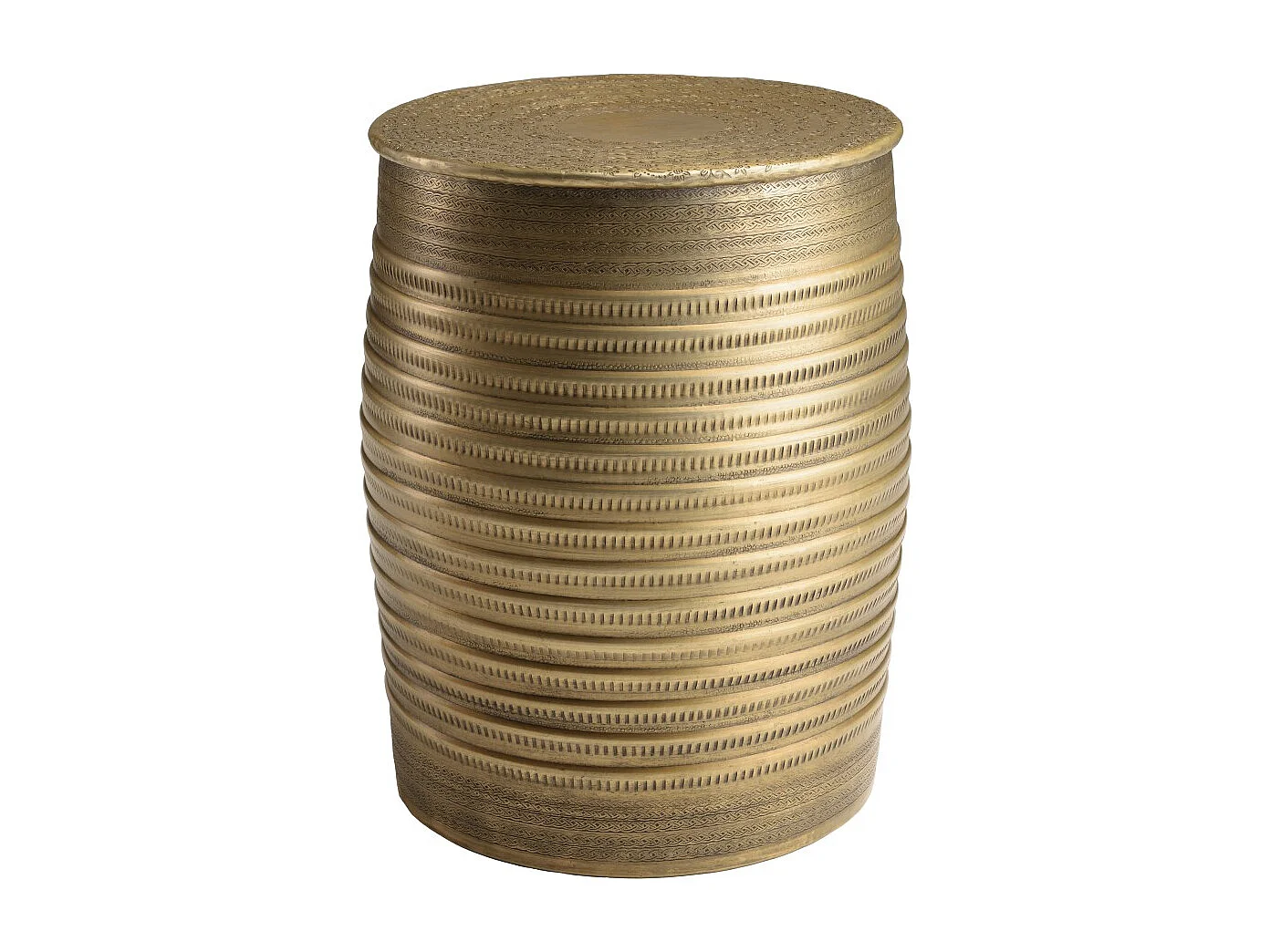 HONORE - Table d'appoint alu. 33x45cm à motifs couleur laiton