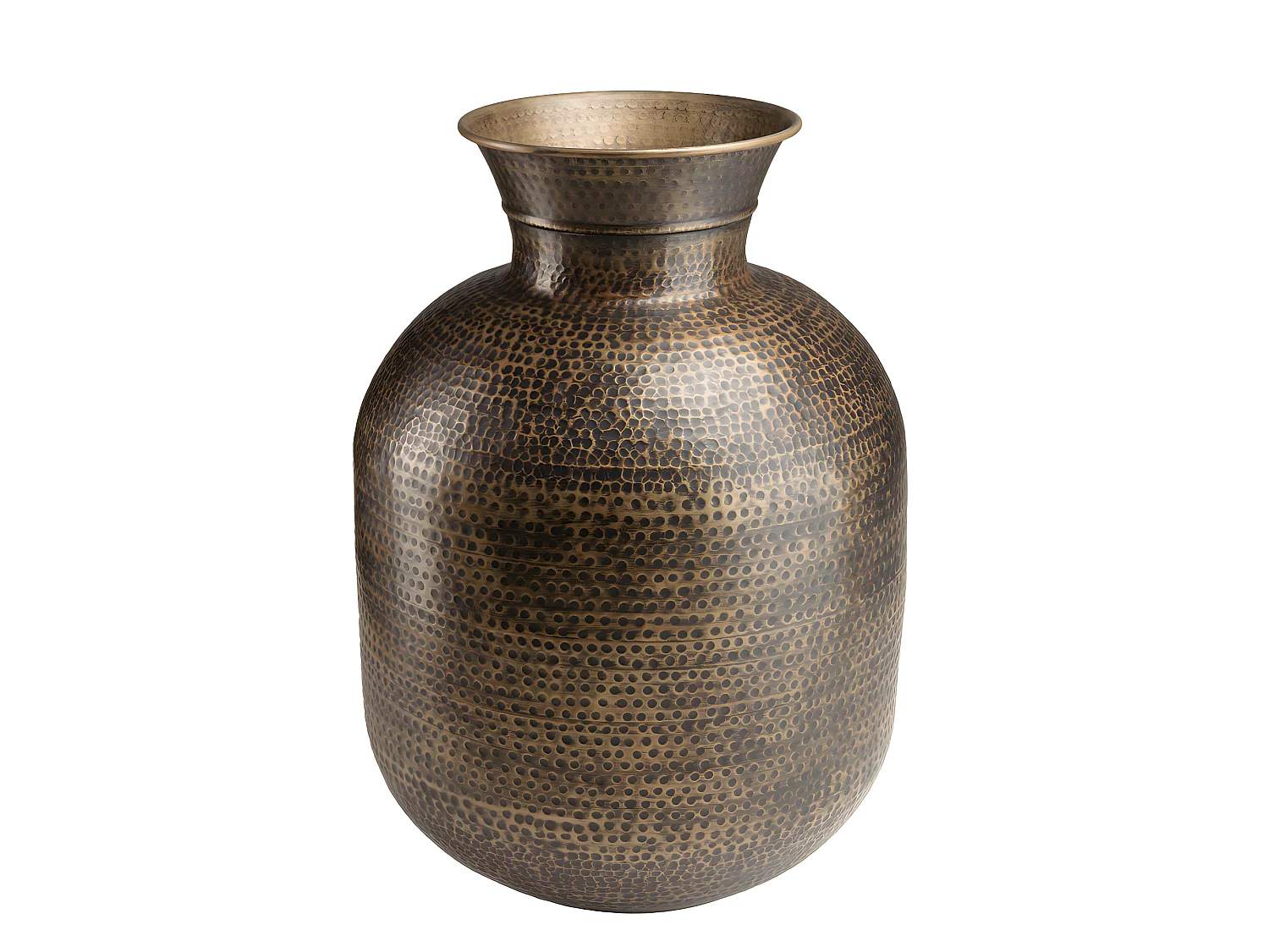 HONORE - Vase alu L53cm H75cm couleur laiton noir antique effet martelé