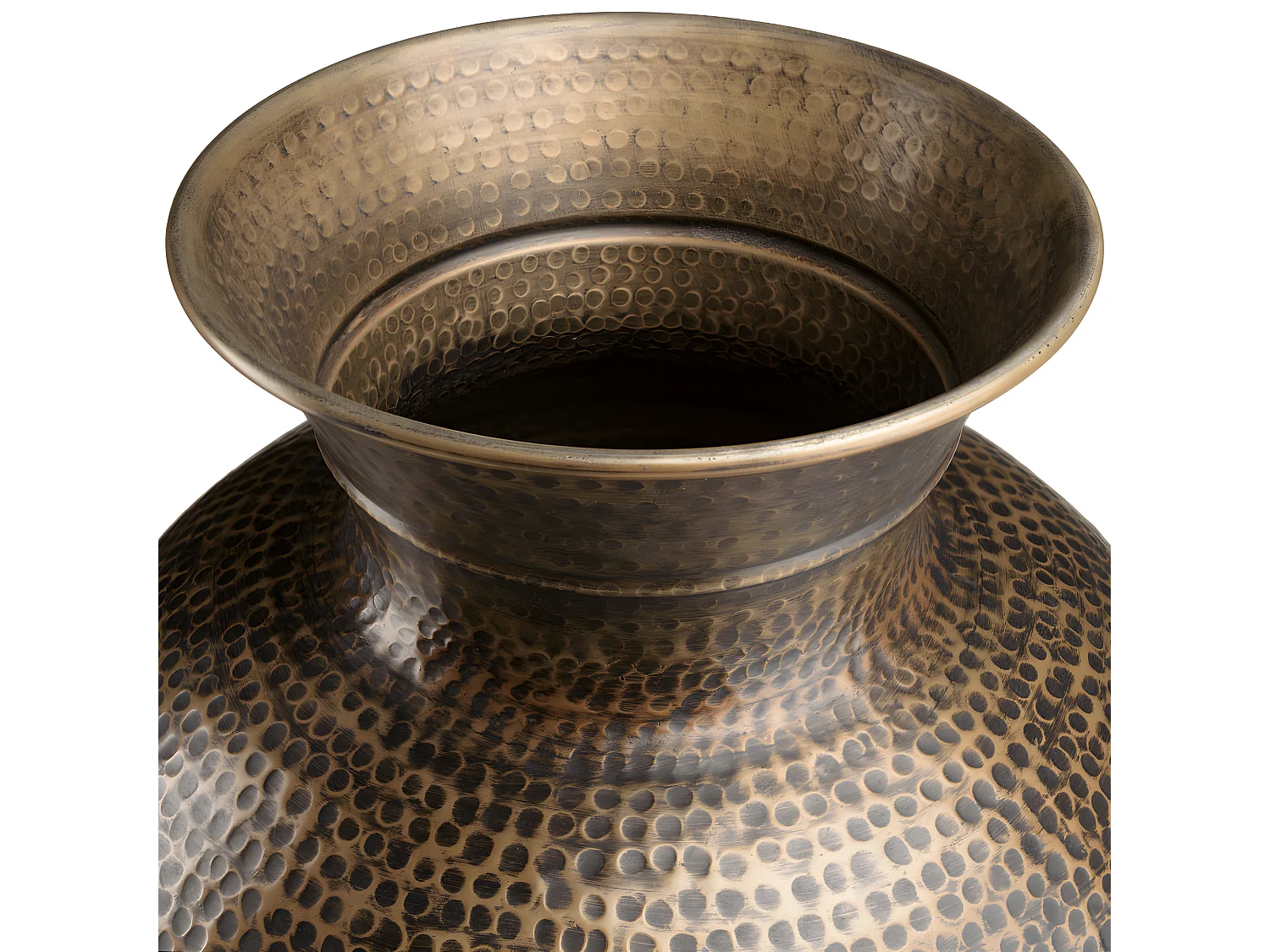 HONORE - Vase alu L53cm H75cm couleur laiton noir antique effet martelé