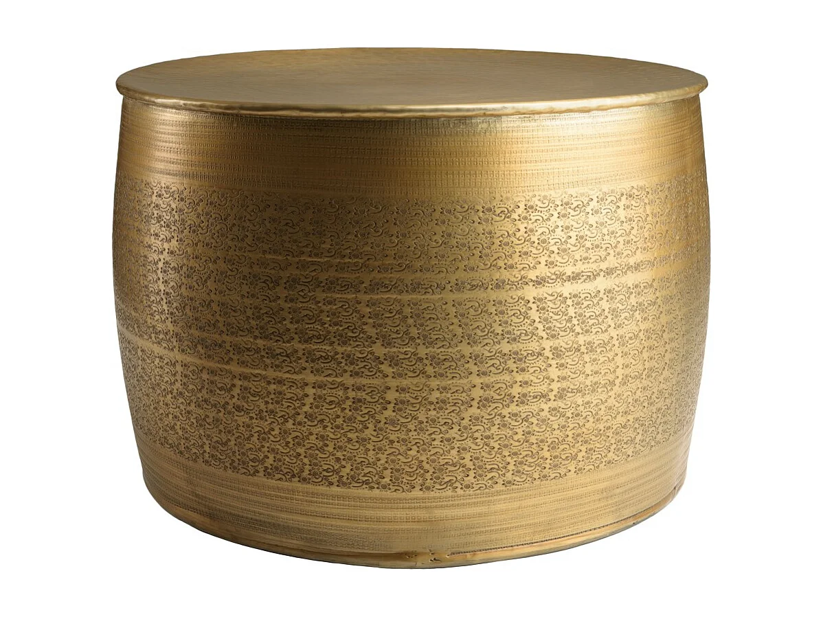 HONORE - Table basse alu. 60x60cm motifs arabesques couleur laiton