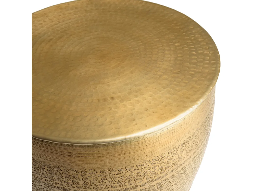 HONORE - Table basse alu. 60x60cm motifs arabesques couleur laiton