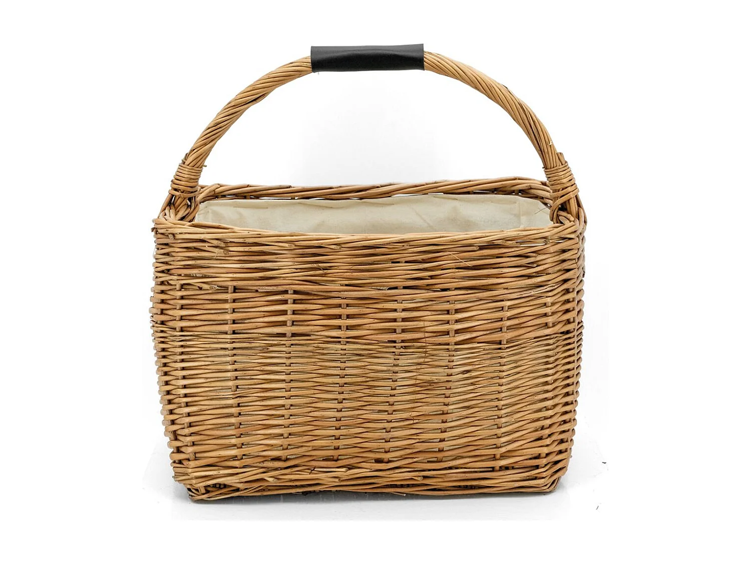 Panier rectangulaire en osier et coton