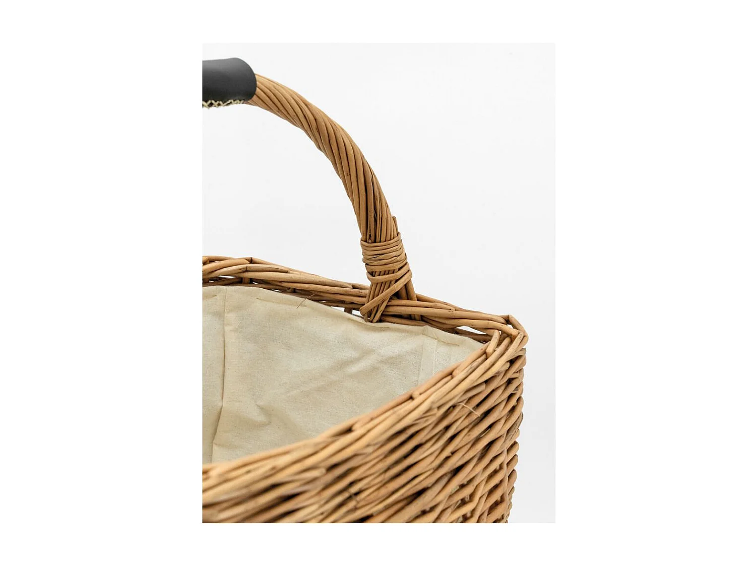 Panier rectangulaire en osier et coton