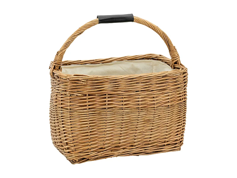 Panier rectangulaire en osier et coton