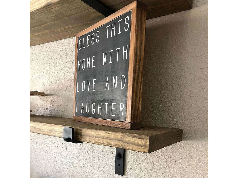 Etagère murale en sapin et métal Made