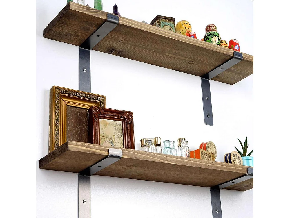 Dekoratives Wandregal aus Holz – 60 cm x 16 cm x 14 cm – Schwarznuss