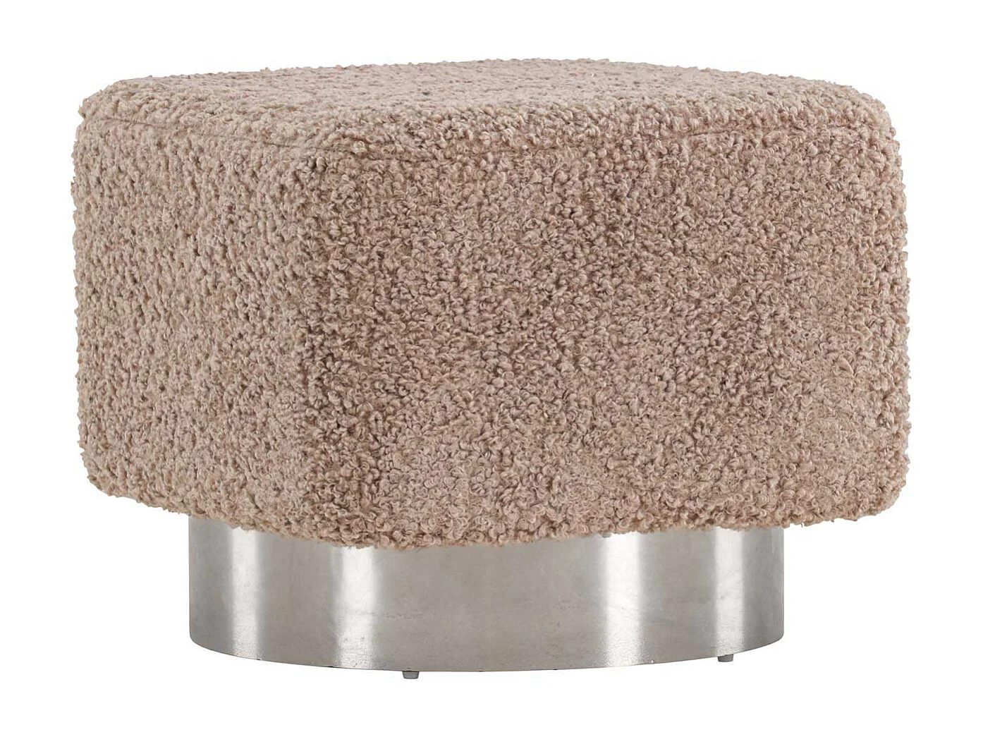 Pouf Design Tissu Bouclette "Newton" 45cm Marron