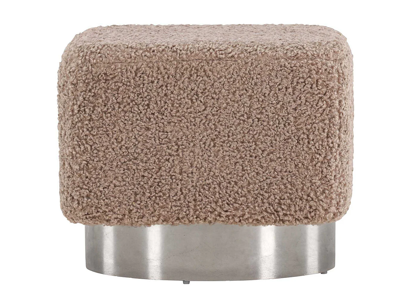 Pouf Design Tissu Bouclette "Newton" 45cm Marron