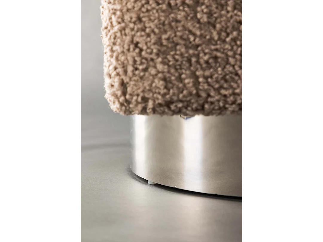 Pouf Design Tissu Bouclette "Newton" 45cm Marron