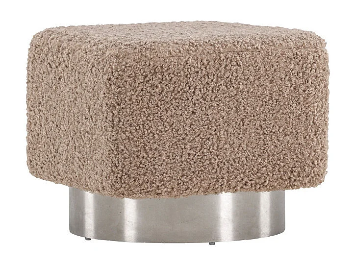 Pouf Design Tissu Bouclette "Newton" 45cm Marron