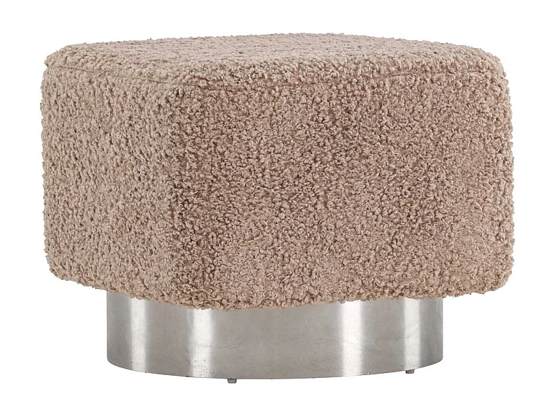 Pouf Design Tissu Bouclette "Newton" 45cm Marron