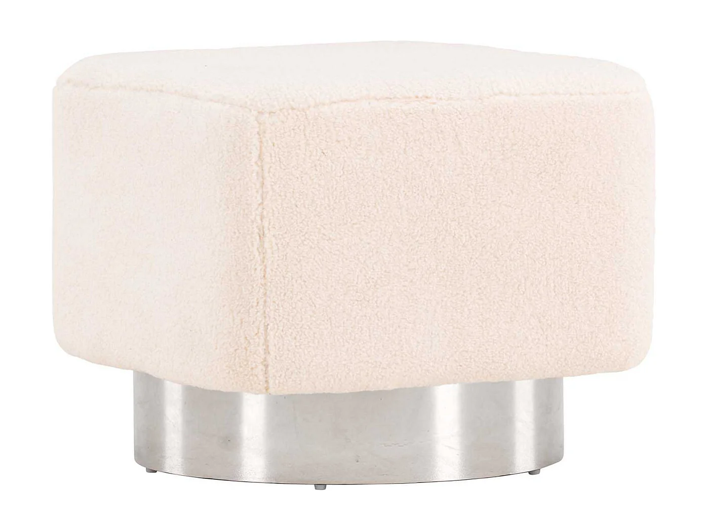 Pouf Design en Tissu "Newton" 45cm Naturel