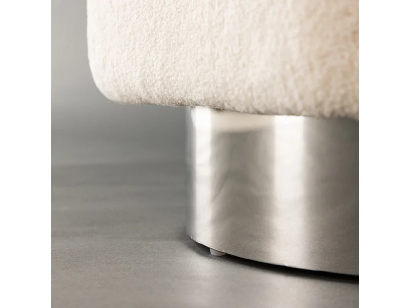 Pouf Design en Tissu "Newton" 45cm Naturel