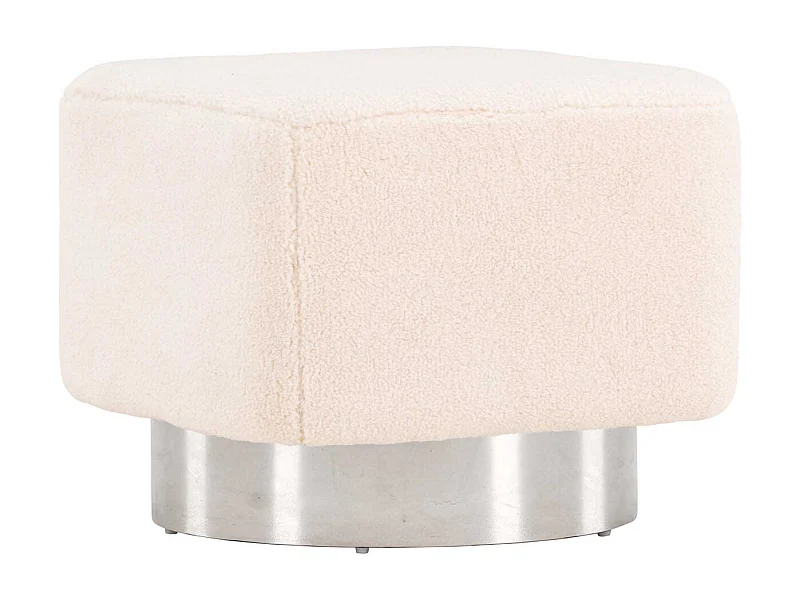 Pouf Design en Tissu "Newton" 45cm Naturel