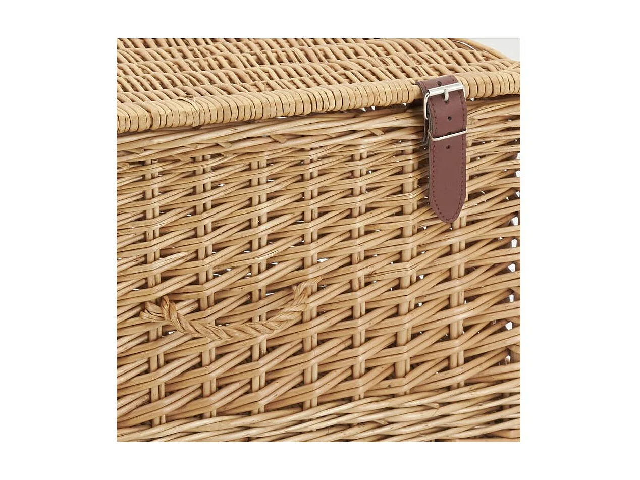 Coffre en osier buff brun et polyuréthane Moyen modèle