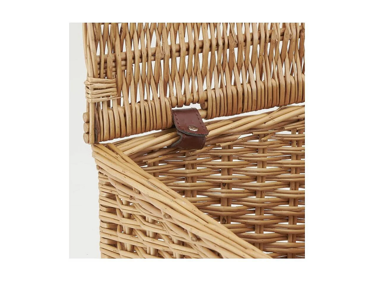 Coffre en osier buff brun et polyuréthane Moyen modèle