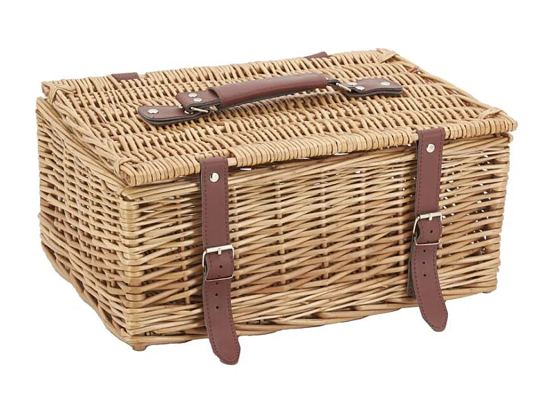 Coffre en osier buff brun et polyuréthane L39 Petit modèle