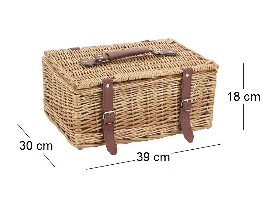 Coffre en osier buff brun et polyuréthane L39 Petit modèle