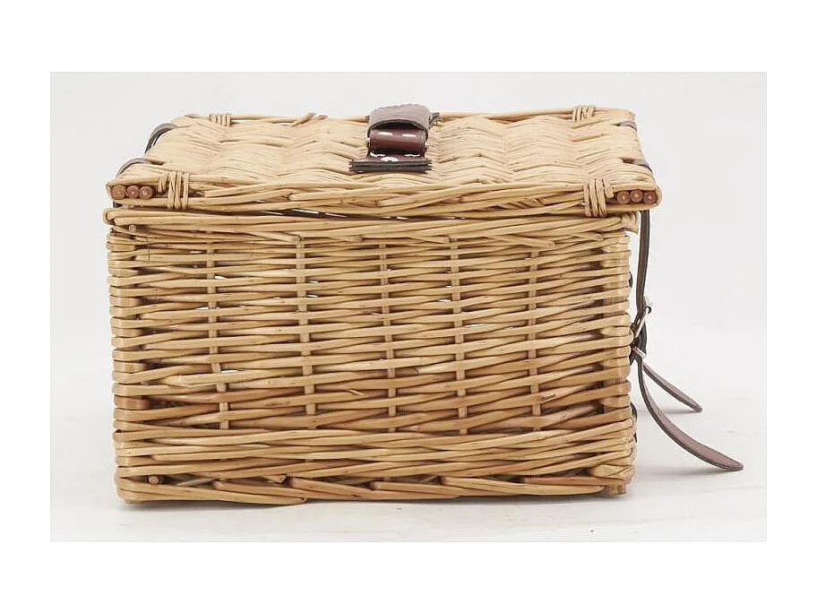 Coffre en osier buff brun et polyuréthane L39 Petit modèle