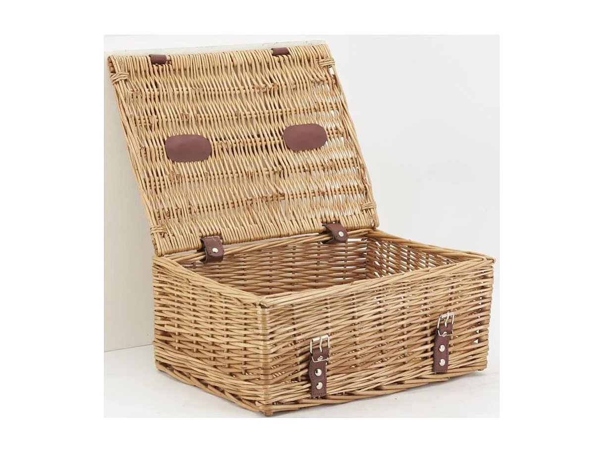Coffre en osier buff brun et polyuréthane L39 Petit modèle