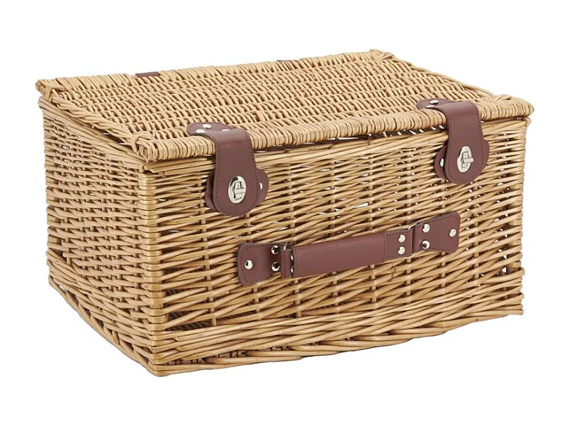 Coffre en osier buff caramel et polyuréthane Grand modèle