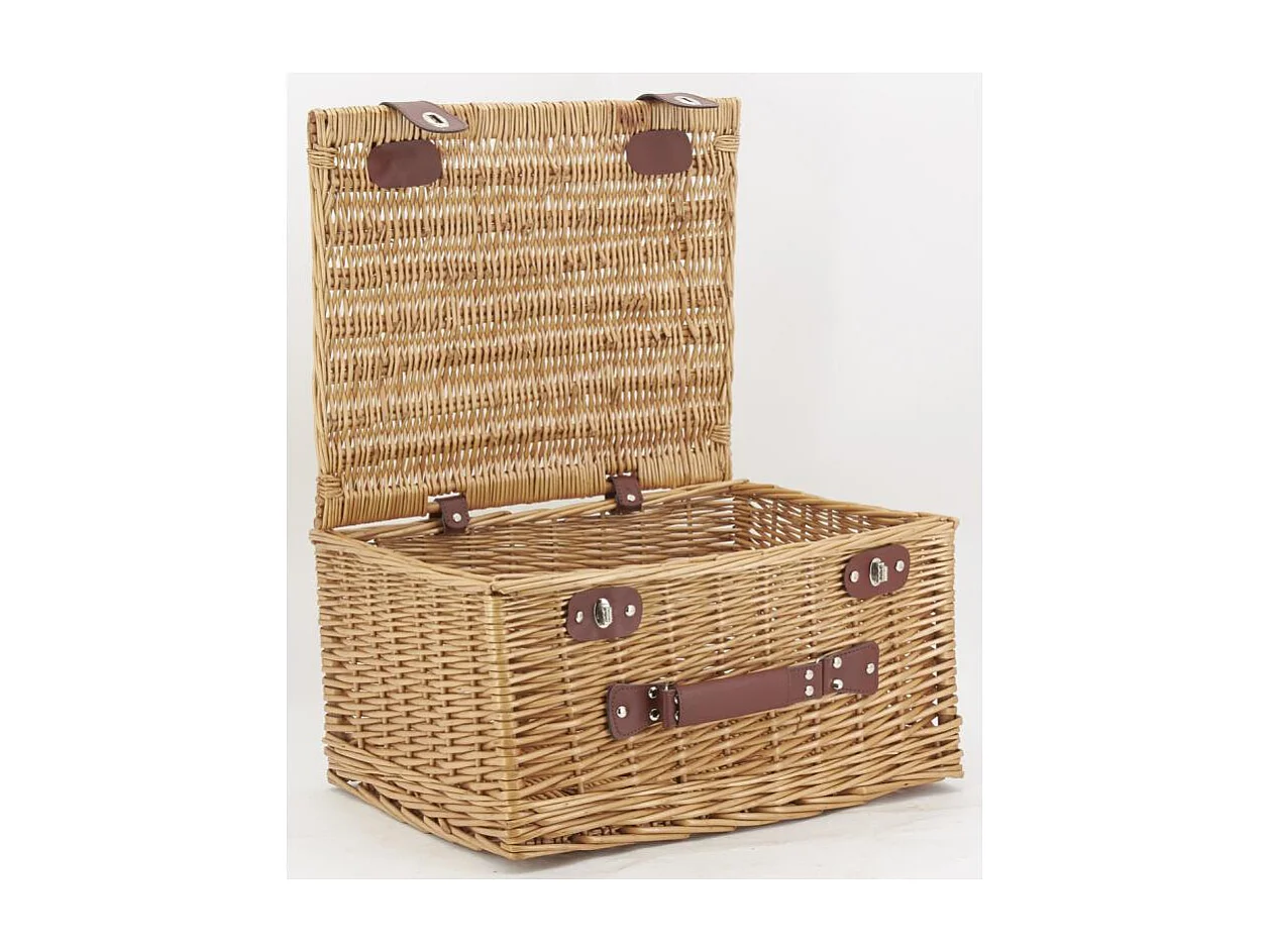 Coffre en osier buff caramel et polyuréthane Grand modèle