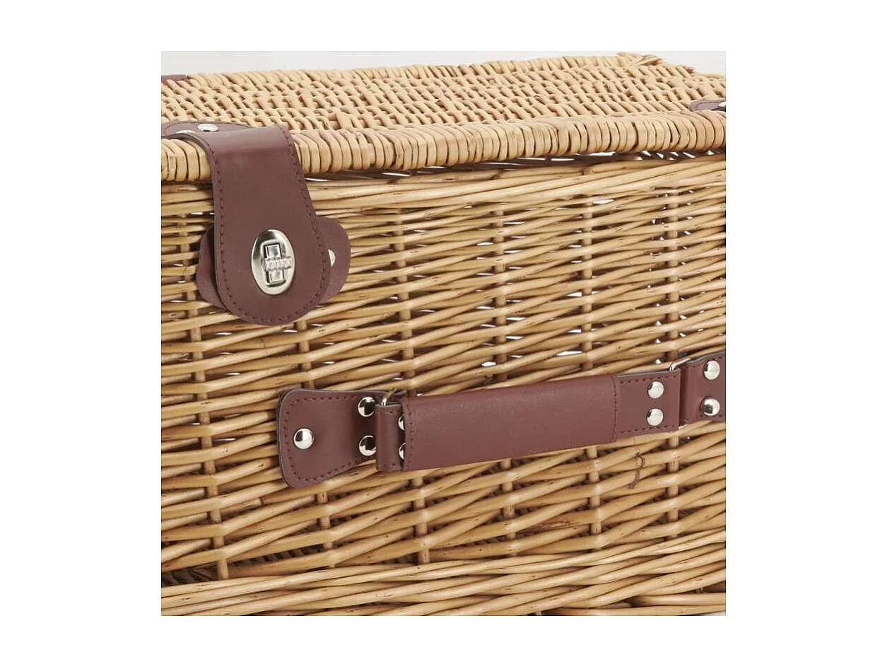 Coffre en osier buff caramel et polyuréthane Grand modèle