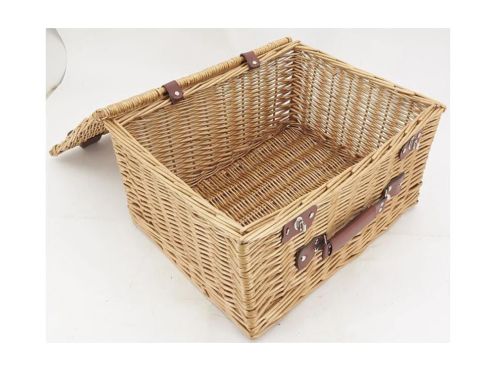 Coffre en osier buff caramel et polyuréthane Grand modèle