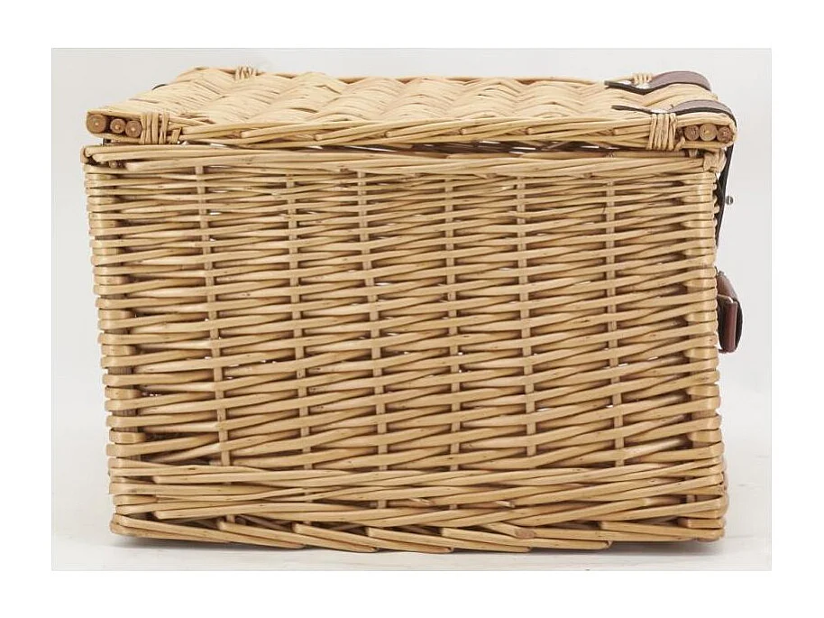 Coffre en osier buff caramel et polyuréthane Grand modèle