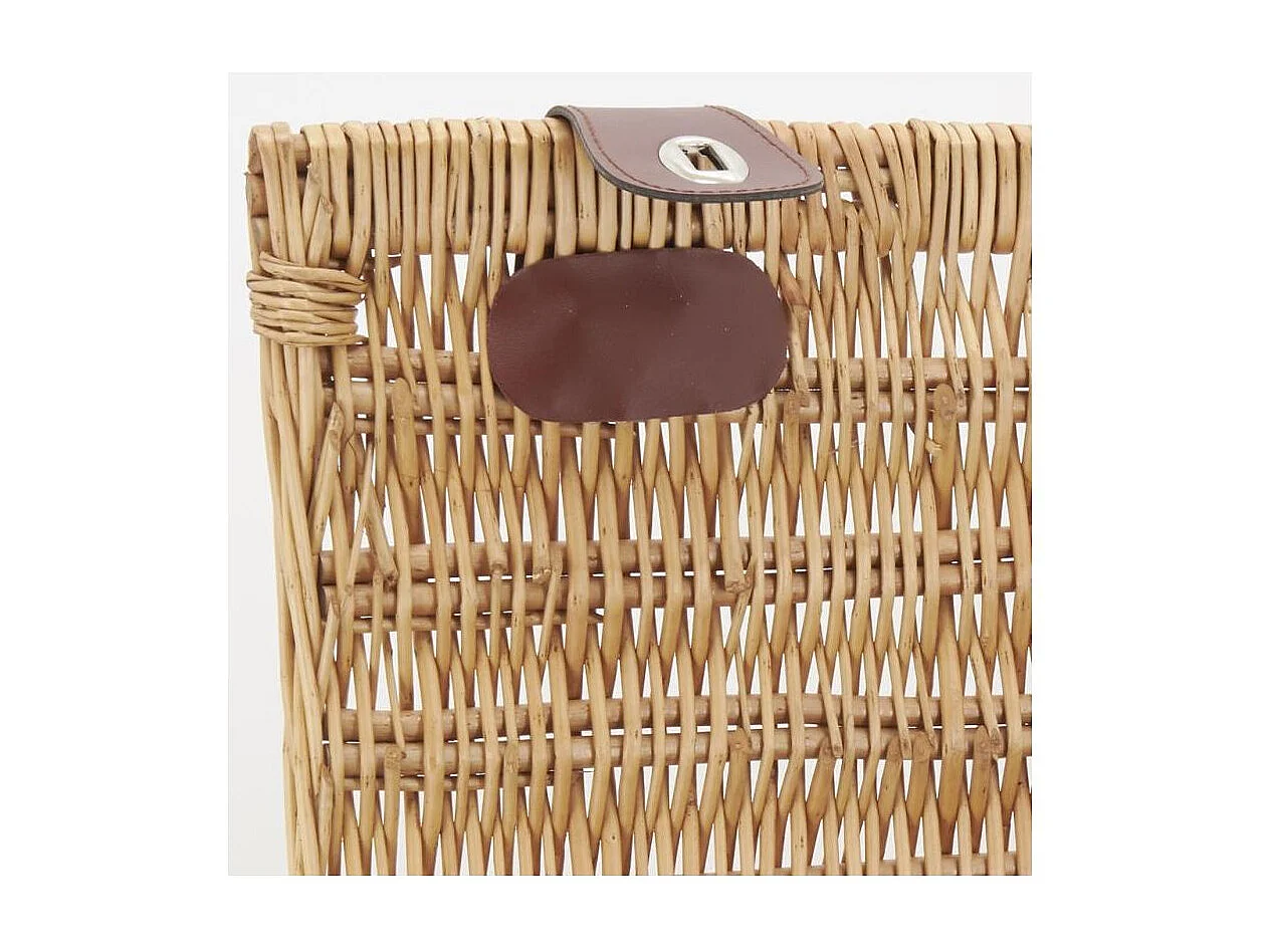 Coffre en osier buff caramel et polyuréthane Grand modèle
