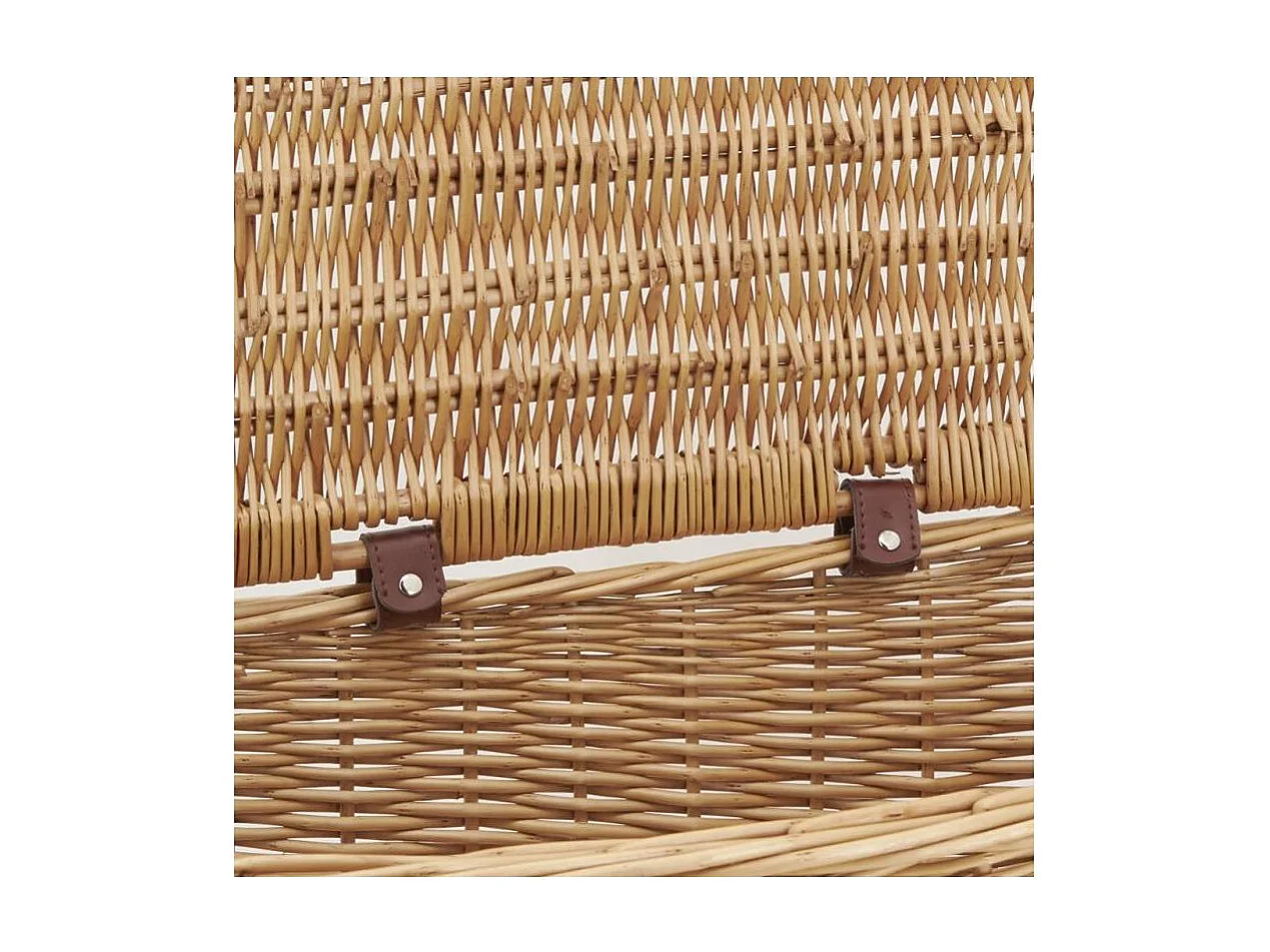 Coffre en osier buff caramel et polyuréthane Grand modèle