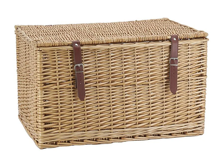 Malle en osier buff brun L62 Grand modèle