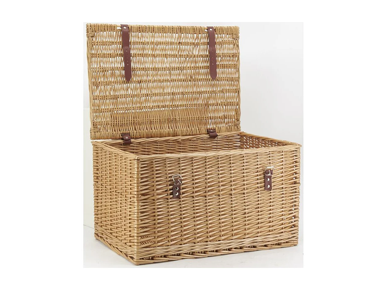 Malle en osier buff brun L62 Grand modèle