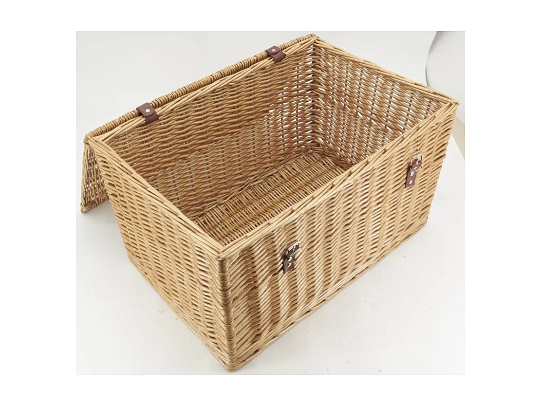 Malle en osier buff brun L62 Grand modèle