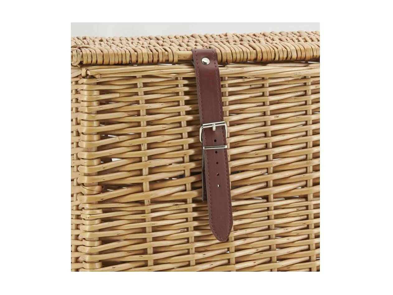 Malle en osier buff brun L62 Grand modèle